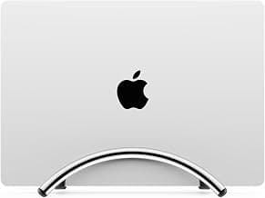 BookArc Flex Space-Saving MacBook Stand, Adjustable Laptop Holder for Desk, Chrome