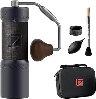 J-Ultra Manual Coffee Grinder Iron Gray, Conical Burr, Foldable Handle, Magnet Catch Cup Capacity 40g, Numerical Adjustable Finely Setting, Faster Grinding Efficiency Ideal for Espresso